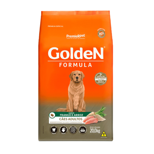 Golden Formula Cães Cachorros Adultos Arroz e Frango 20kg ...