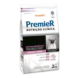 Premier Nutrição Clinica Hipoalergênico Ração Cães cachorro pet Adulto Porte Pequeno Cordeiro e Arroz 2kg