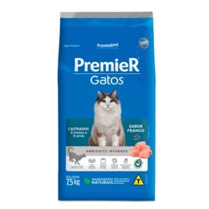 Premier Gatos castrados pet sabor frango 1,5kg 6 meses a 6 anos