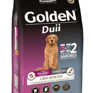 Golden Duii Ração Cães cachorro pet Salmão com ervas e Cordeiro com arroz Adultos 10,1kg