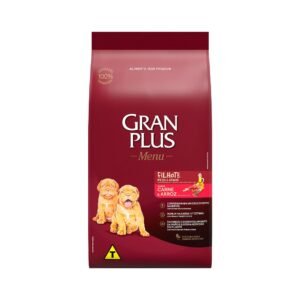 Gran Plus Menu Ração Cães cachorro pet carne e arroz filhotes porte médio e grande 15kg
