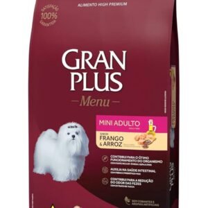 Gran Plus Menu Ração Cães cachorro pet Frango e arroz mini adulto 15kg
