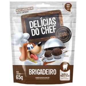 Delícias Do Chef Petisco Cães Cachorro Pet Snacks Gourmet Mini Brigadeiro 65g cada pacote