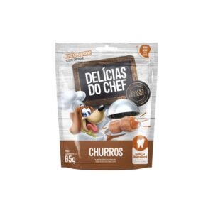 Delícias Do Chef Petisco Cães Cachorro Pet Snacks Gourmet Mini Churros 65g cada pacote