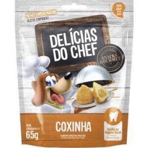 Delícias Do Chef Petisco Cães Cachorro Pet Snacks Gourmet Mini Coxinha 65g cada pacote